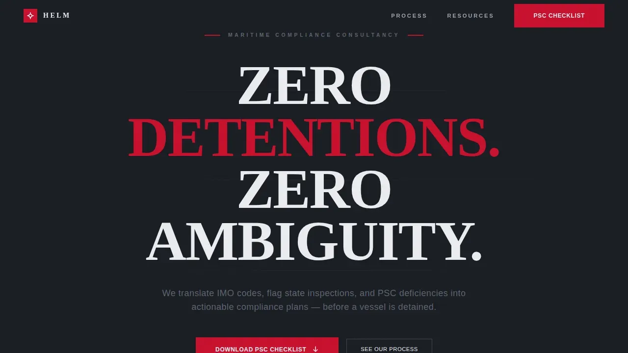 Maritime Safety Consultant Landing Page Template