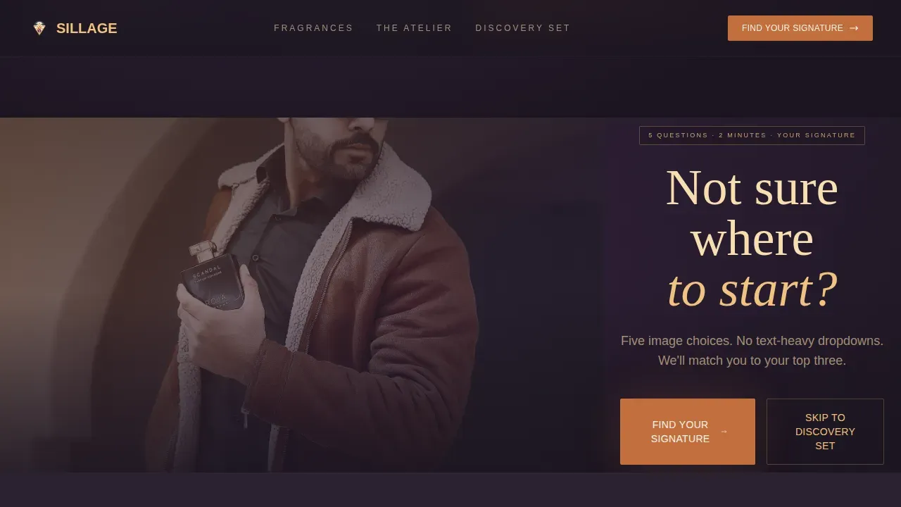 Atelier Fragrance Discovery | Free Website Template | Rocket