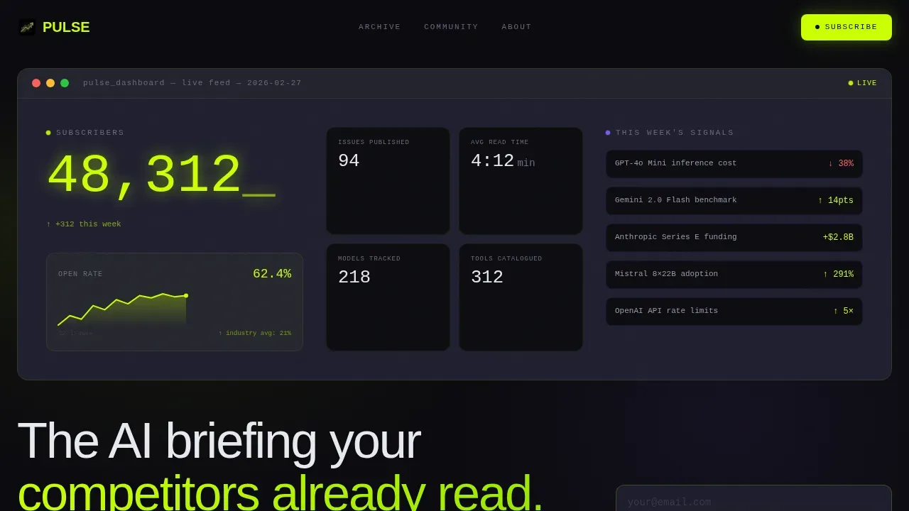 Intelligent AI Insights Newsletter Landing Page Template