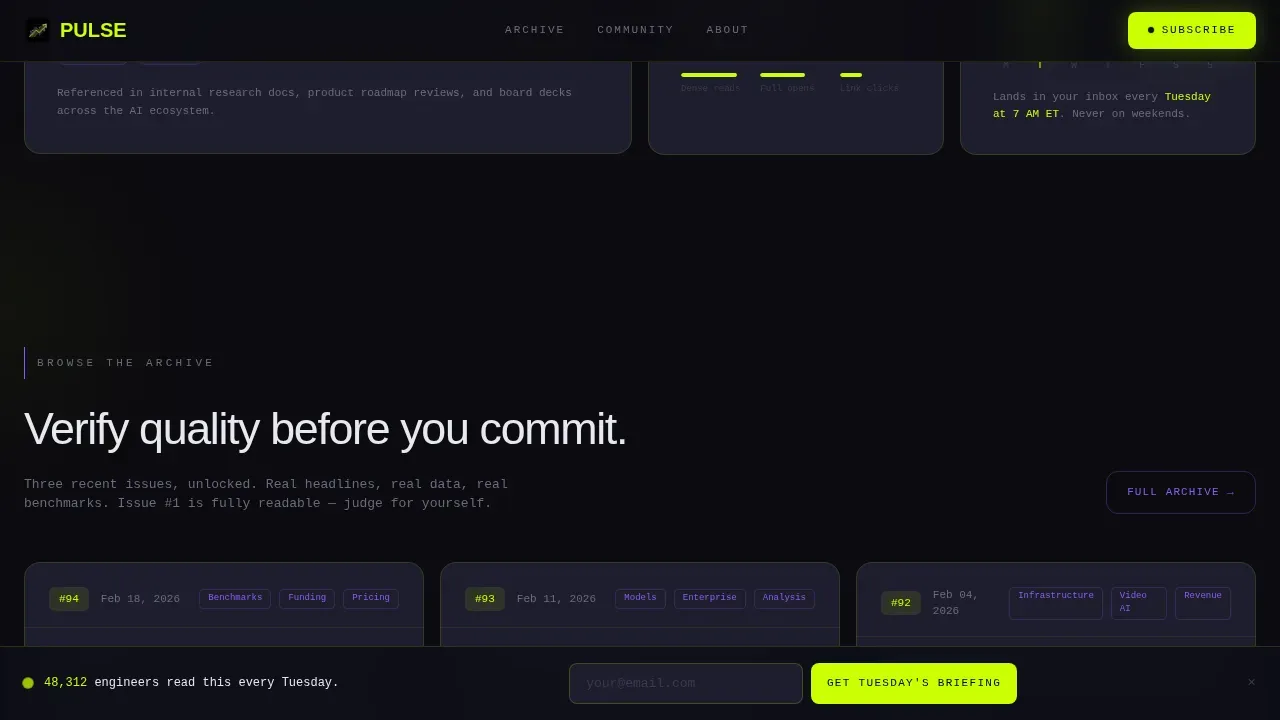 Intelligent AI Insights Newsletter Landing Page Template