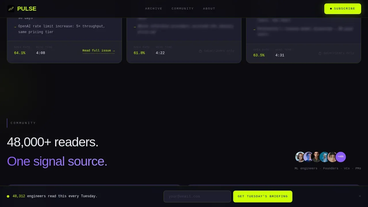 Intelligent AI Insights Newsletter Landing Page Template