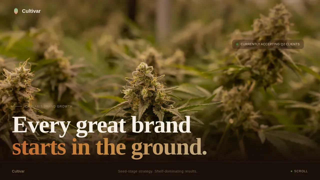 Compliance Cannabis Operations Landing Page Template