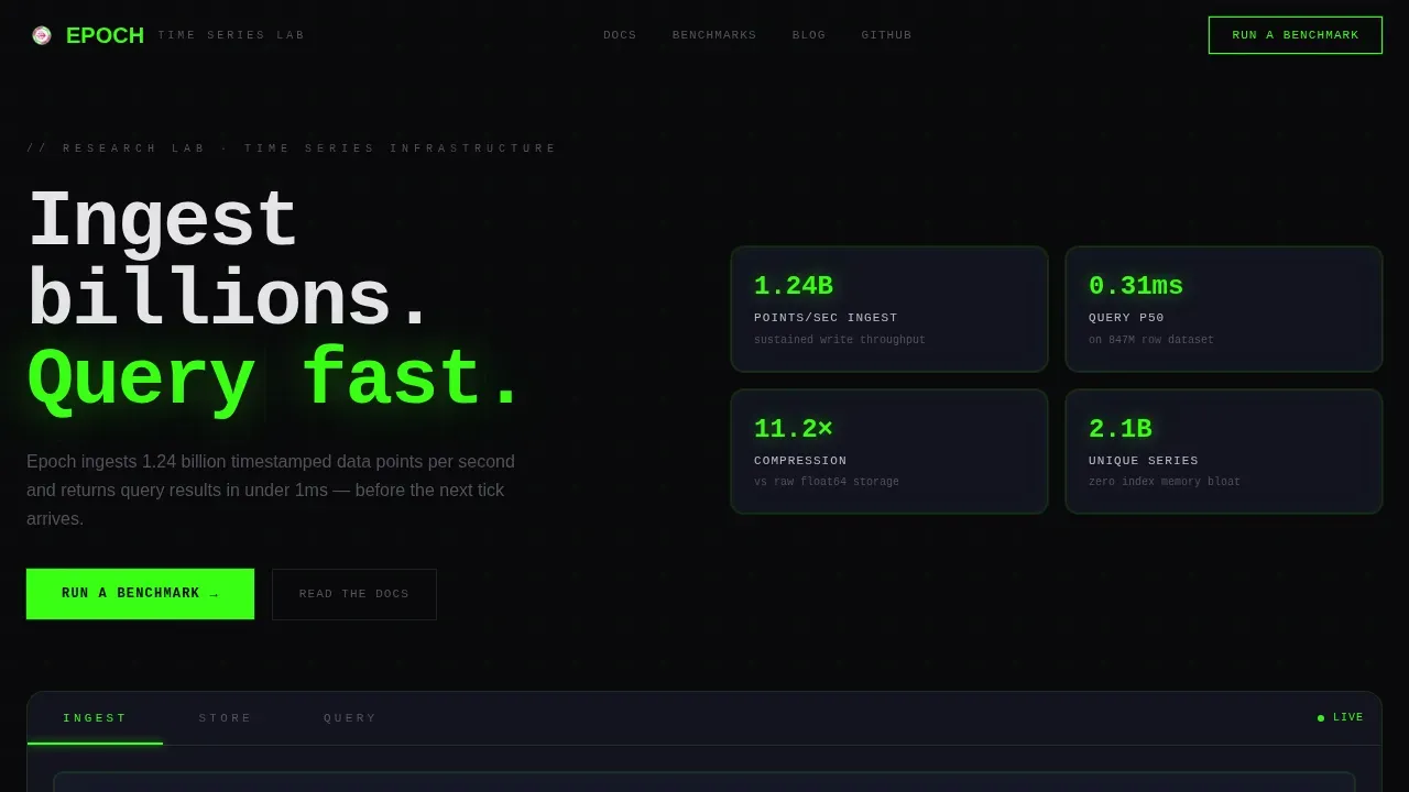 Lightning-Fast Database Landing Page Template