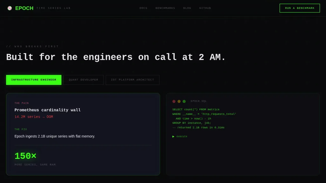 Lightning-Fast Database Landing Page Template
