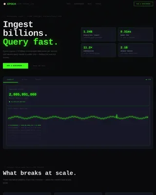 Lightning-Fast Database Landing Page Template