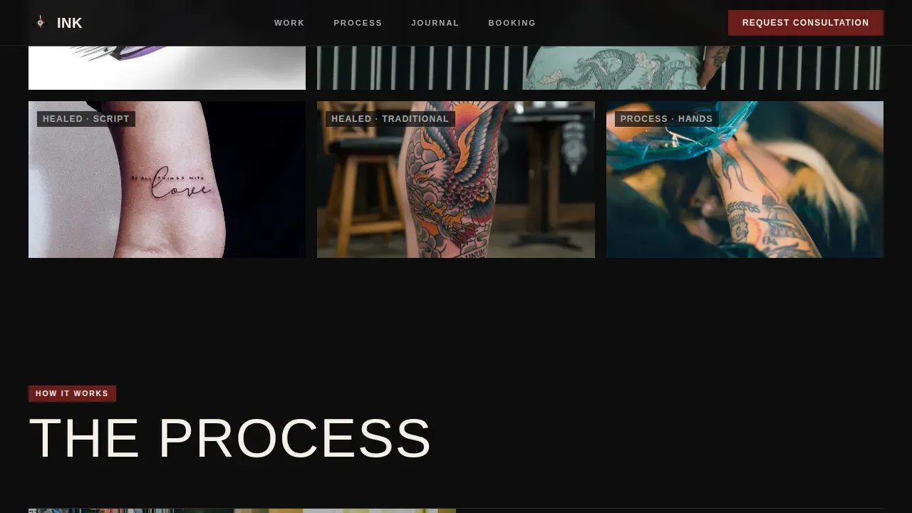 Bold Tattoo Portfolio Landing Page Template