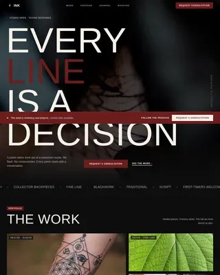 Bold Tattoo Portfolio Landing Page Template