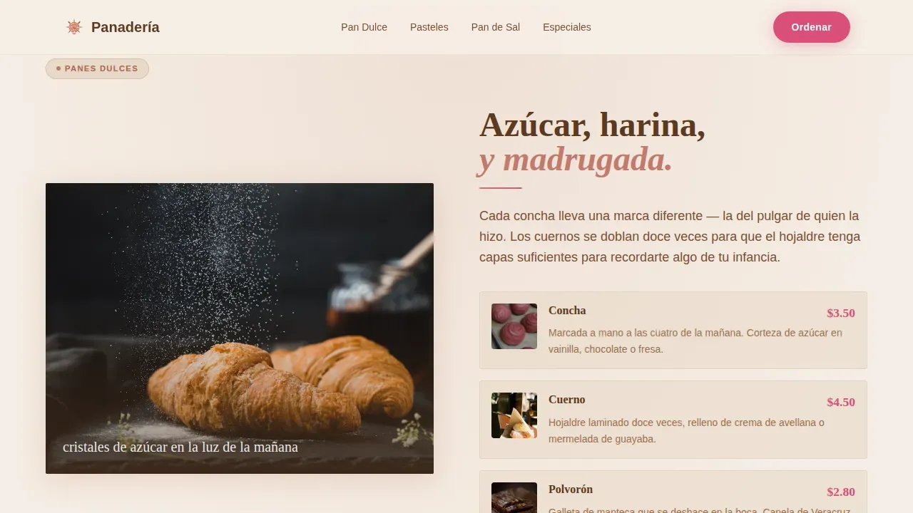 Handcrafted Latin Bakery | Free Website Template | Rocket