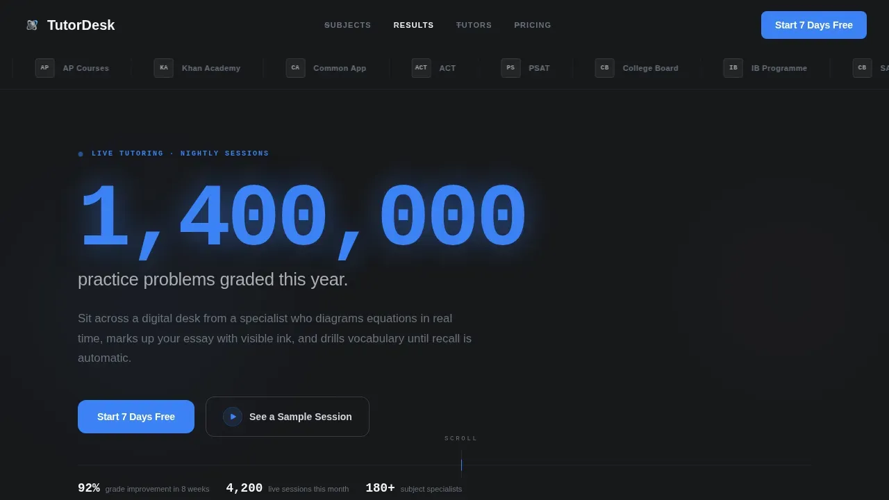 Tutoring Digital Presence Professional Website Template