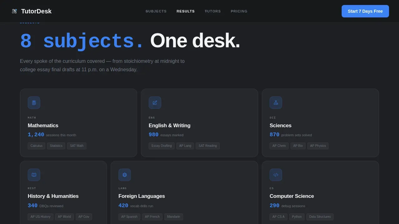 Tutoring Digital Presence Professional Website Template