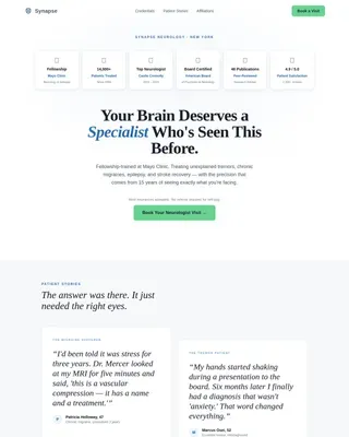 Precision Neurology Booking Landing Page Template