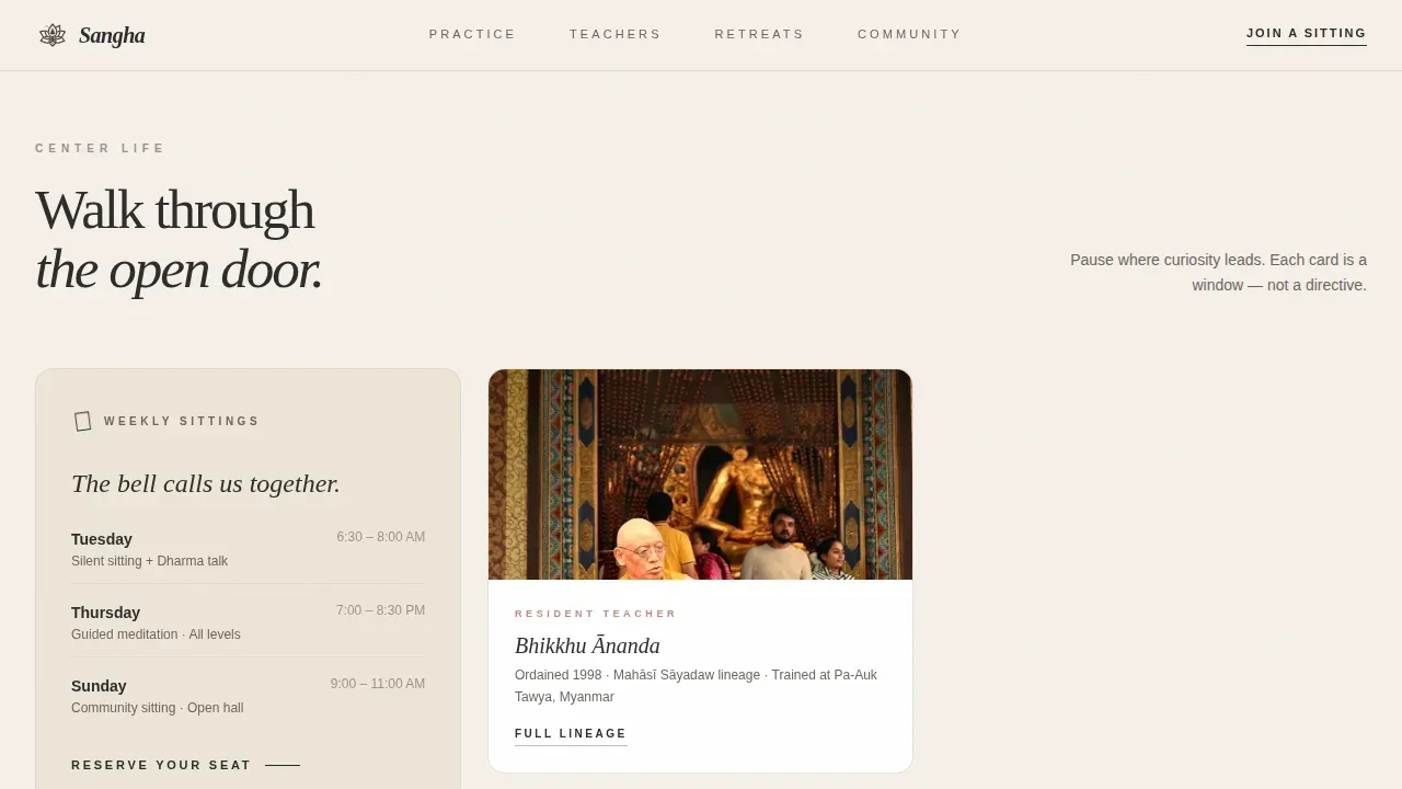 Inclusive Spiritual Community Landing Page Template