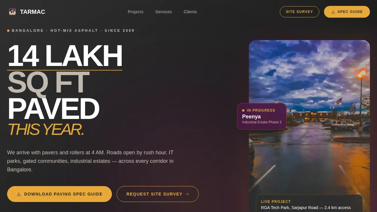 Precision Asphalt Contractor | Free Website Template | Rocket