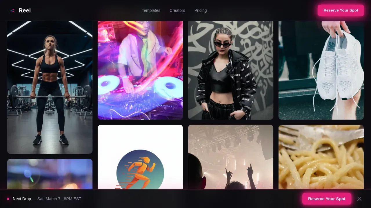 Trending Neon Short Video Landing Page Template