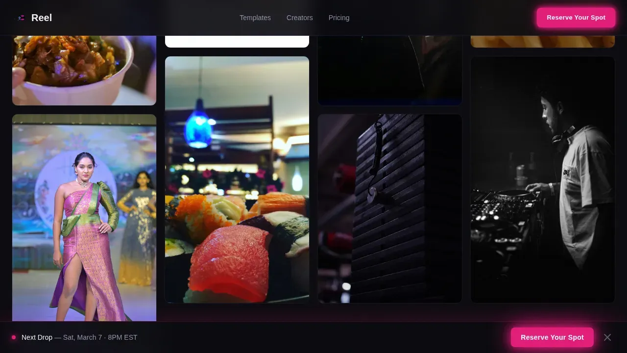 Trending Neon Short Video Landing Page Template