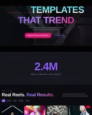 Trending Neon Short Video Landing Page Template