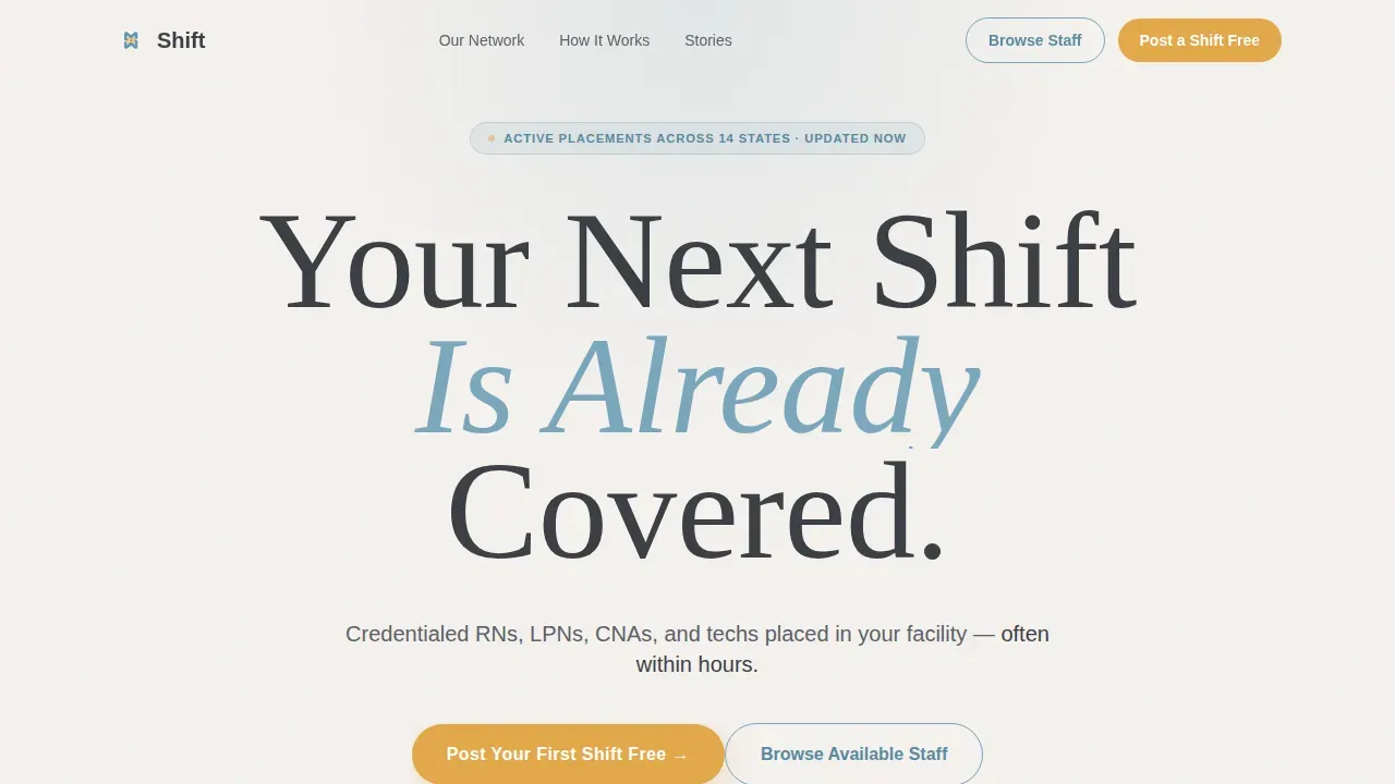Reliable Healthcare Staffing | Free Website Template | Rocket