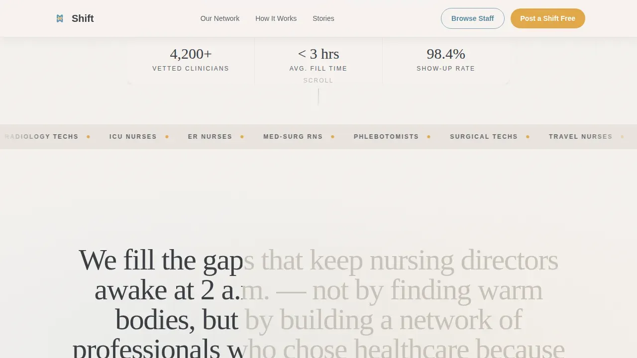 Reliable Healthcare Staffing | Free Website Template | Rocket