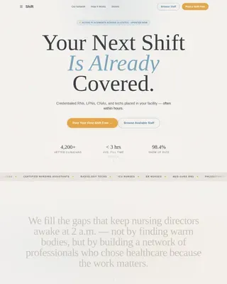 Reliable Healthcare Staffing | Free Website Template | Rocket