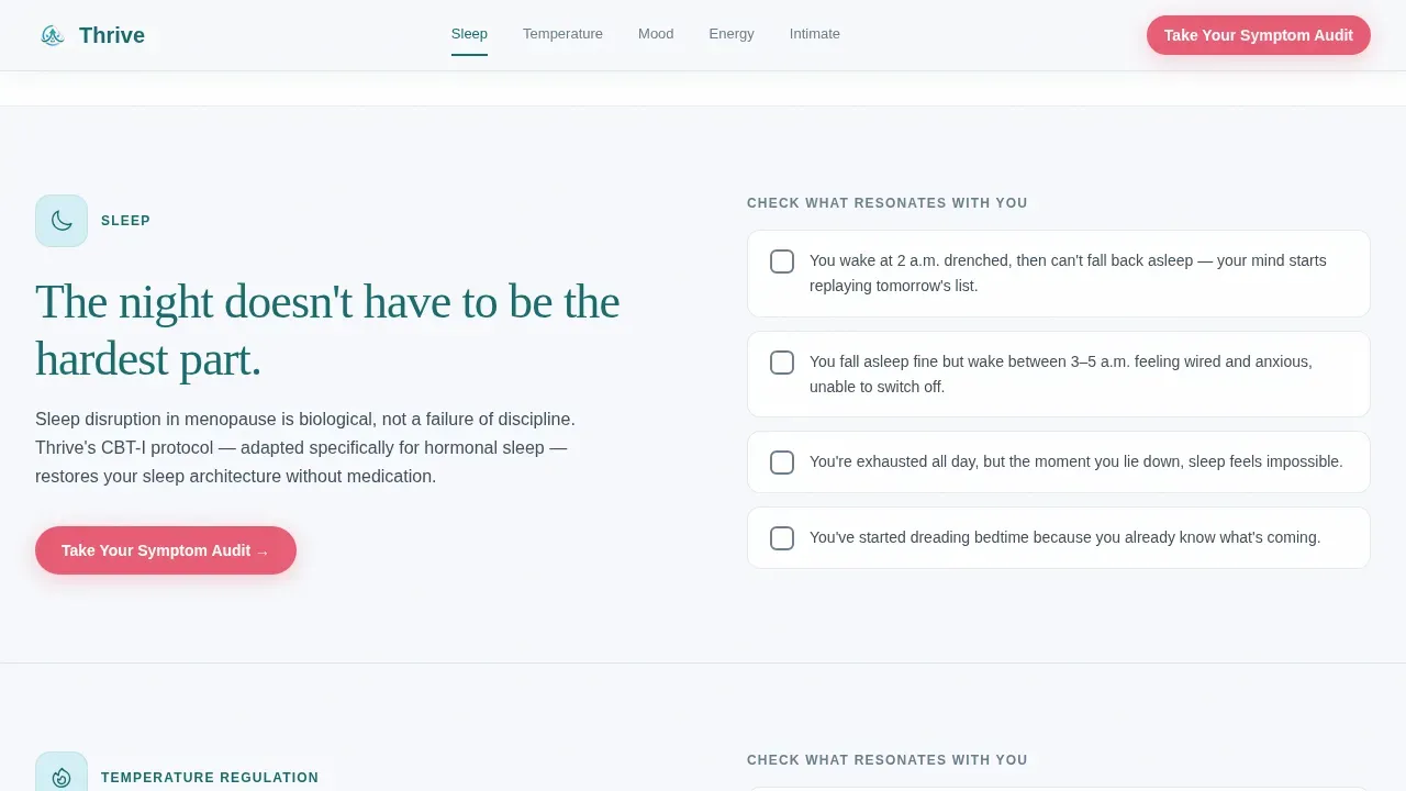 Clinical Menopause Wellness Landing Page Template