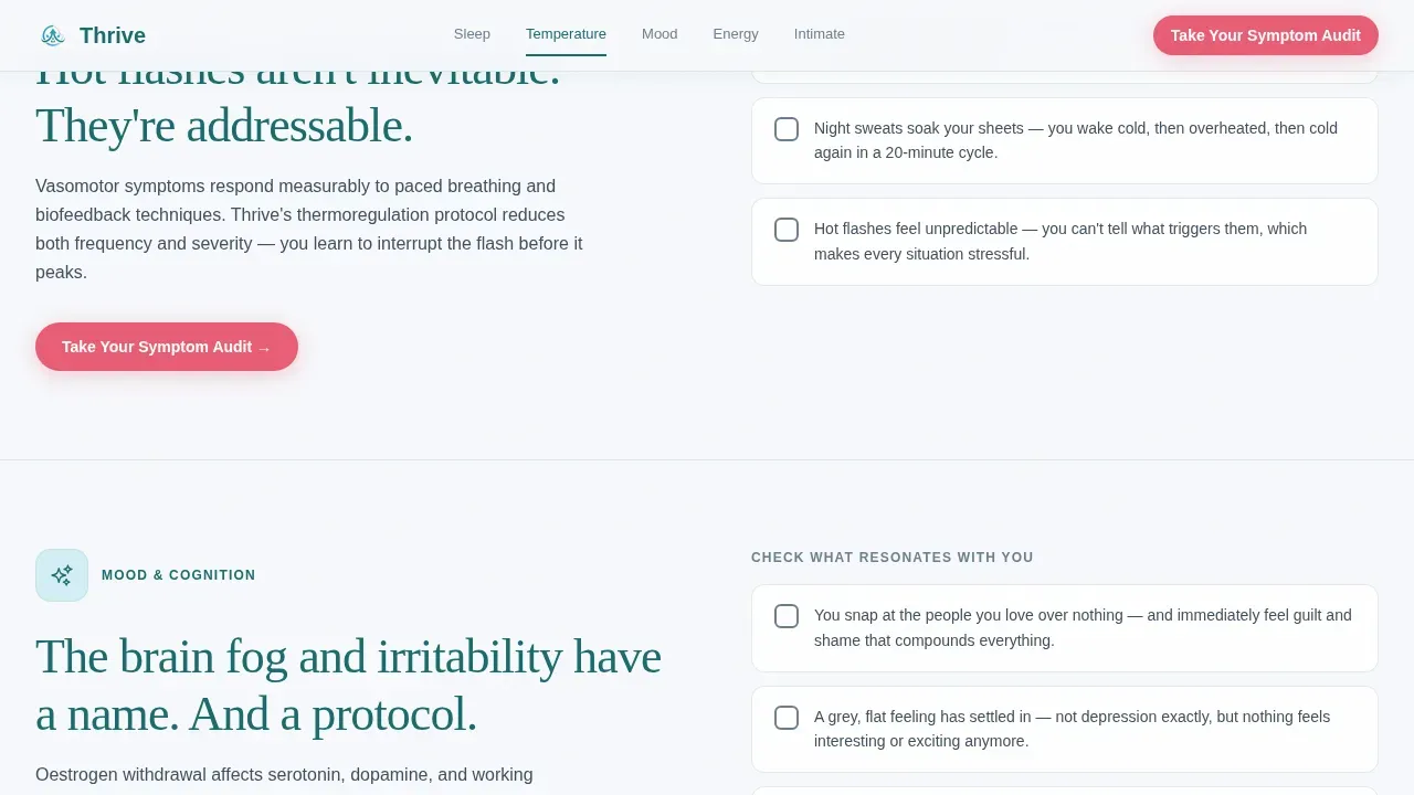 Clinical Menopause Wellness Landing Page Template
