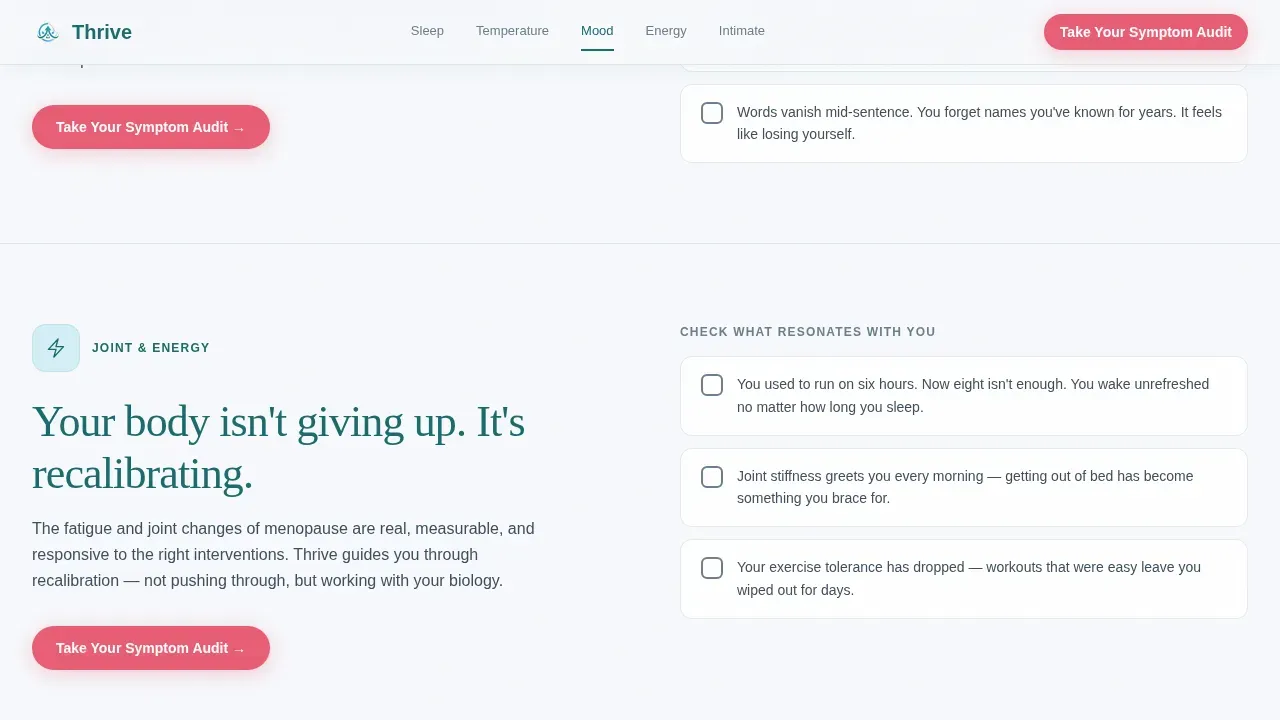 Clinical Menopause Wellness Landing Page Template