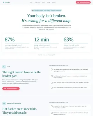 Clinical Menopause Wellness Landing Page Template