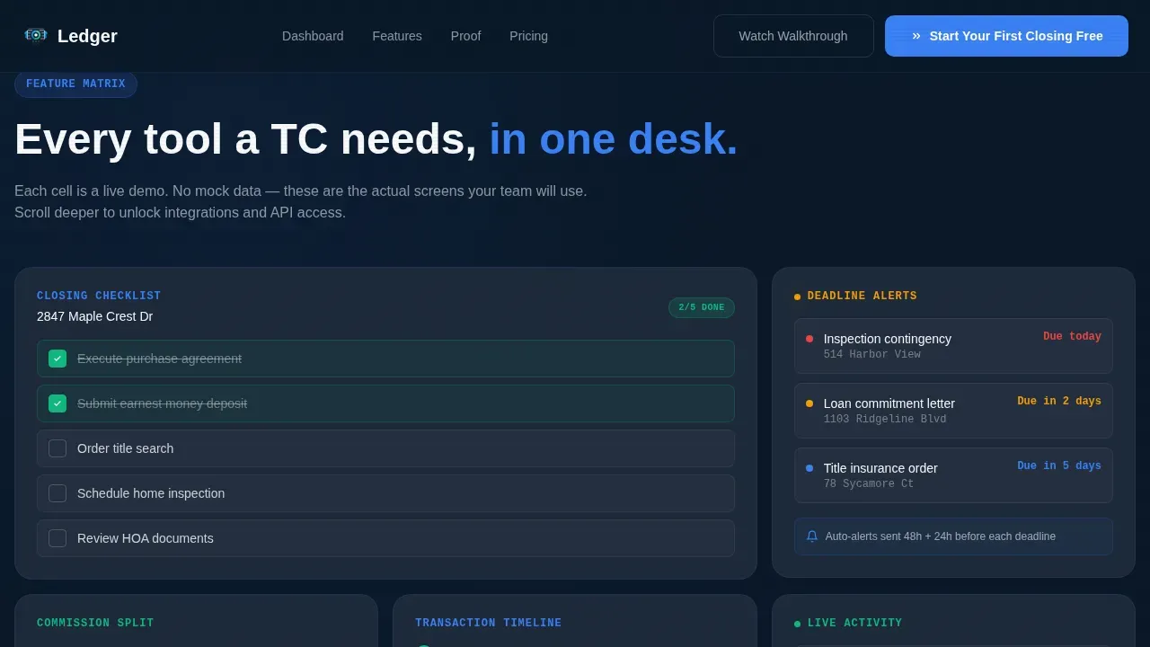 Command Center Real Estate Order Management Landing Page