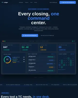 Command Center Real Estate Order Management Landing Page