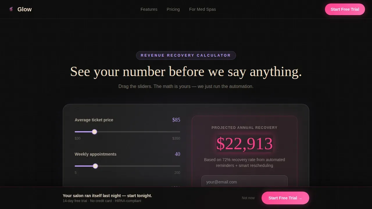 Beauty & Salon Software & SaaS Booking Website Template