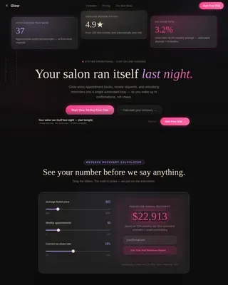 Beauty & Salon Software & SaaS Booking Website Template