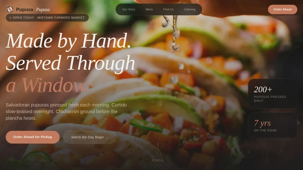 Food Truck Landing Page Template | Artisan Street Food