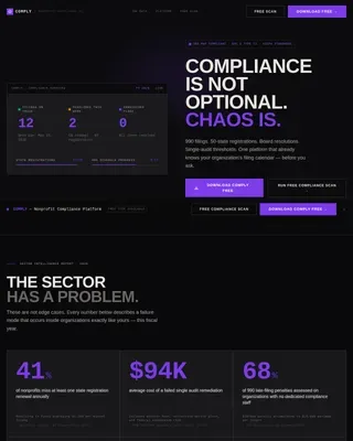 Bold Brutalist Nonprofit Compliance Landing Page Template