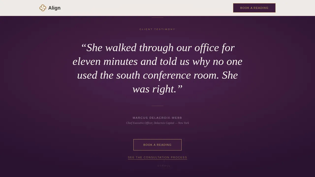Executive Feng Shui Case Study Landing Page Template