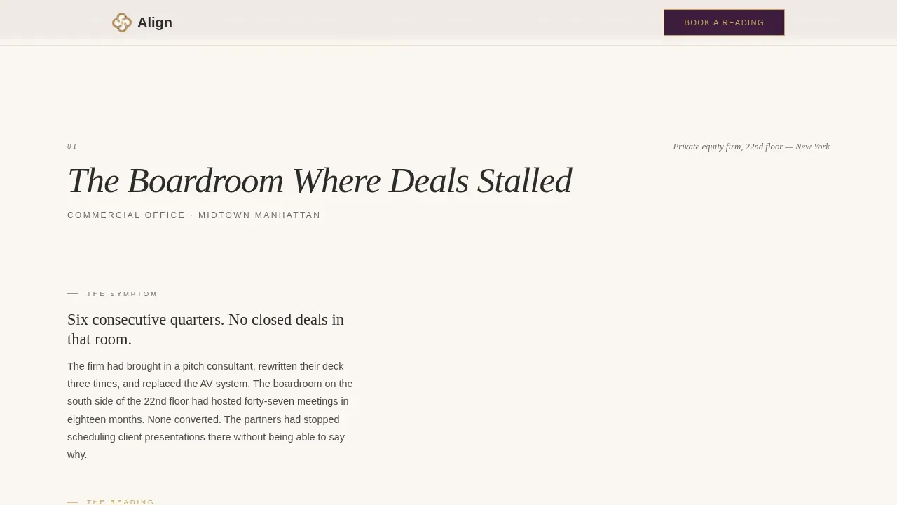 Executive Feng Shui Case Study Landing Page Template