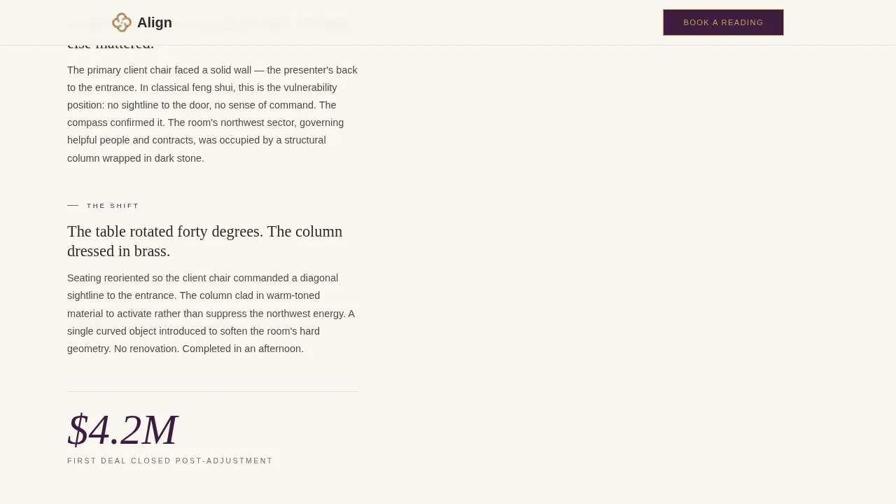 Executive Feng Shui Case Study Landing Page Template