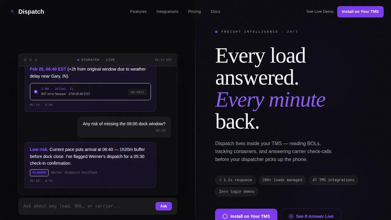 Intelligent Freight Tracking AI Landing Page Template