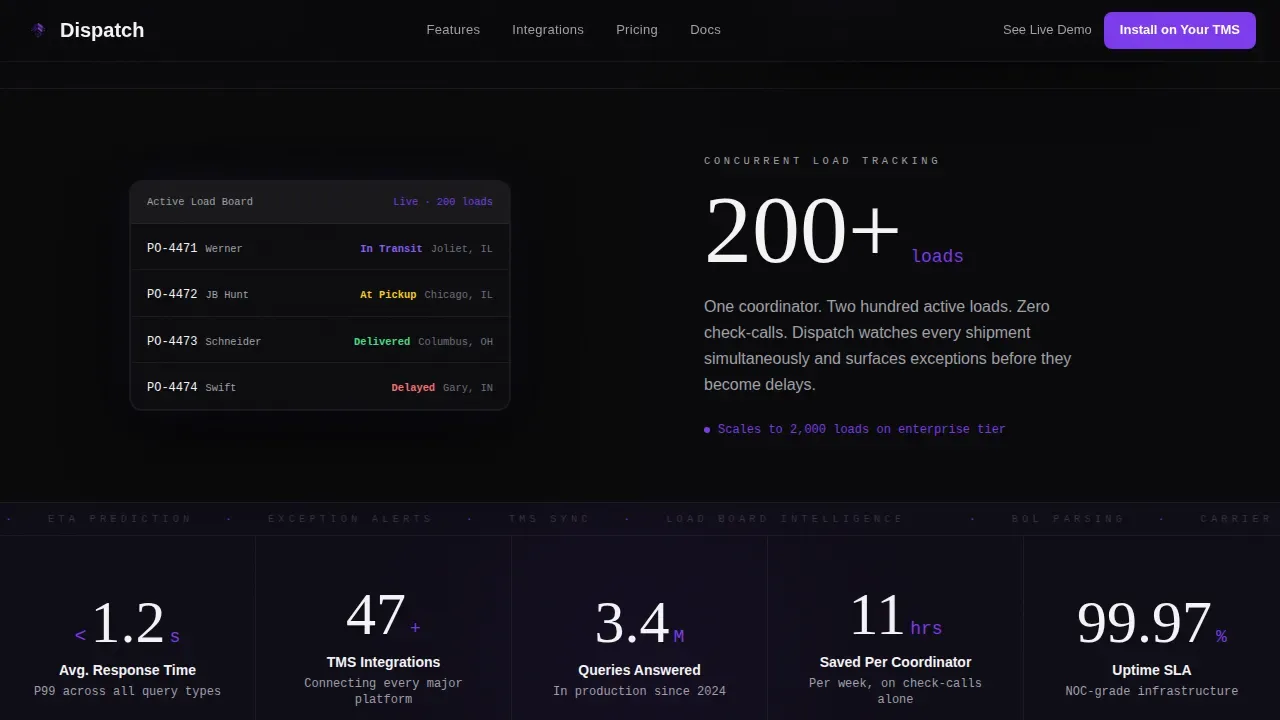 Intelligent Freight Tracking AI Landing Page Template