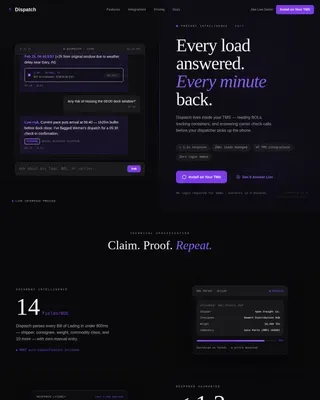 Intelligent Freight Tracking AI Landing Page Template