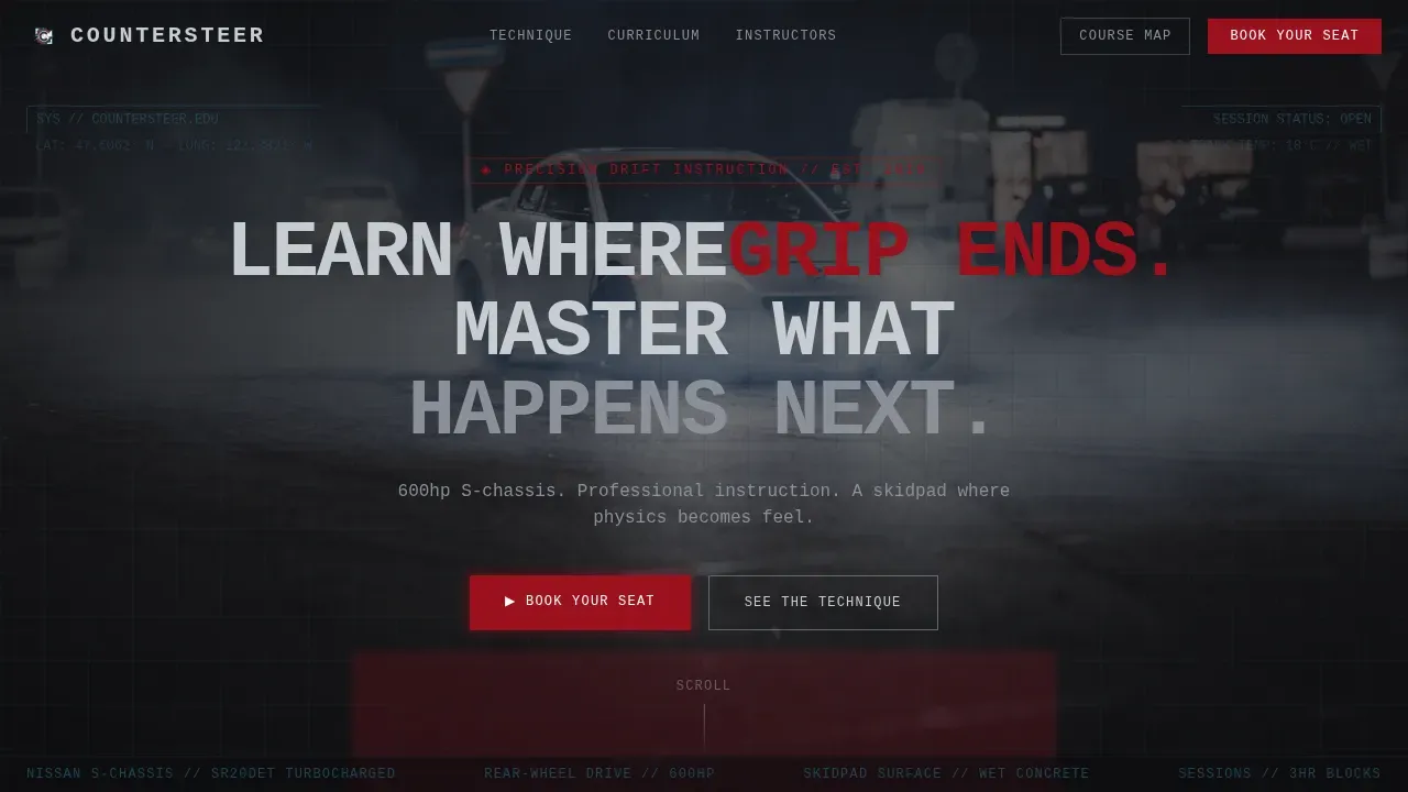 Advanced Racing Instruction Landing Page Template