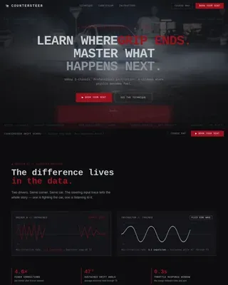 Advanced Racing Instruction Landing Page Template