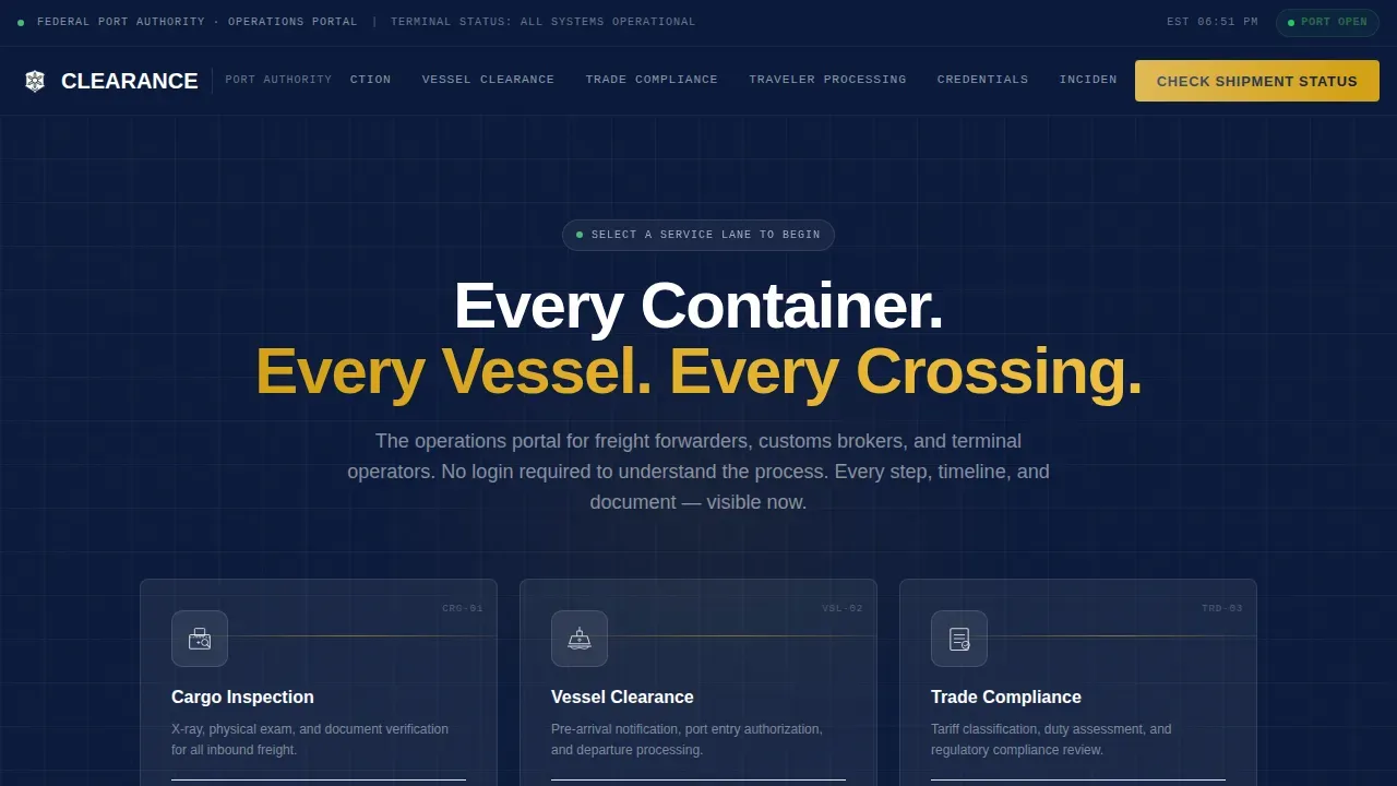Federal Port Authority Landing Page Template