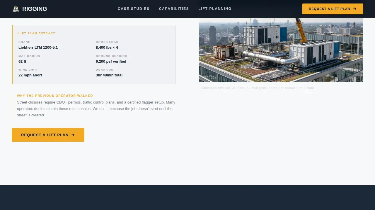 Precision Crane Operations Landing Page Template