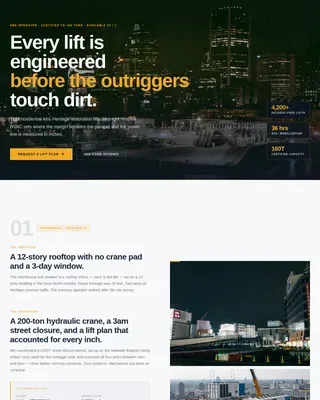 Precision Crane Operations Landing Page Template