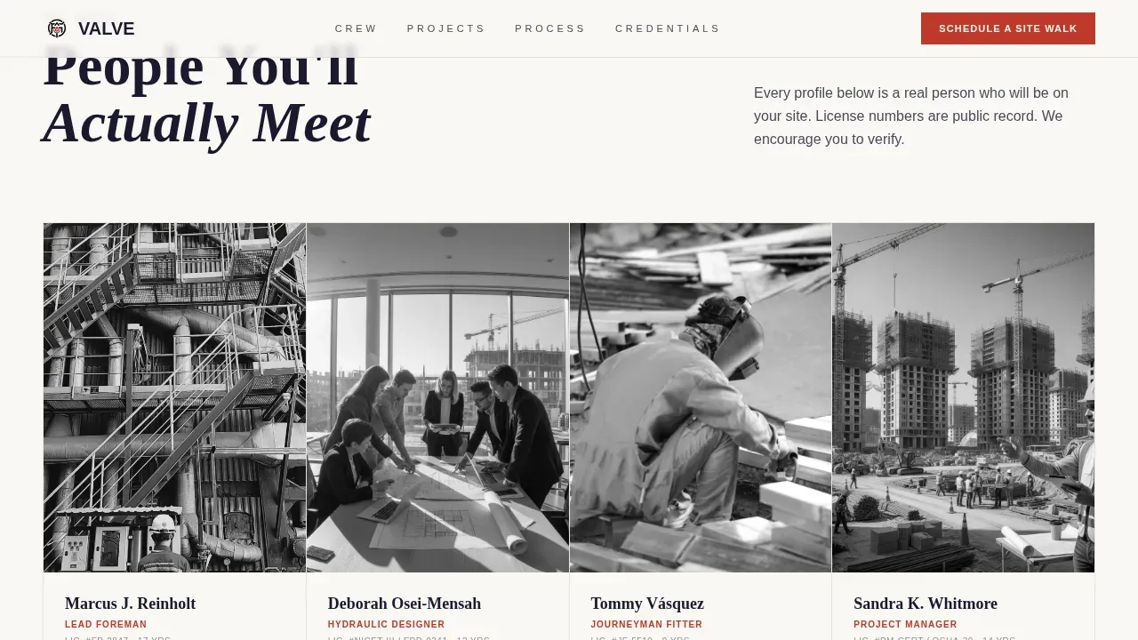 Fire Suppression Crew Service Area Landing Page Template