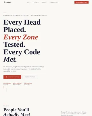 Fire Suppression Crew Service Area Landing Page Template