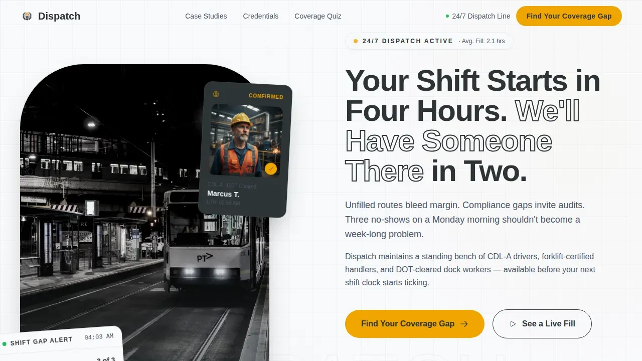 Rapid Staffing Coverage | Free Website Template | Rocket