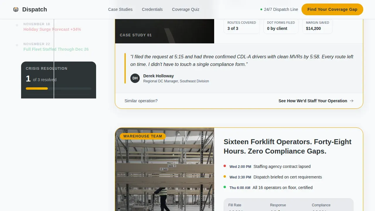 Rapid Staffing Coverage | Free Website Template | Rocket