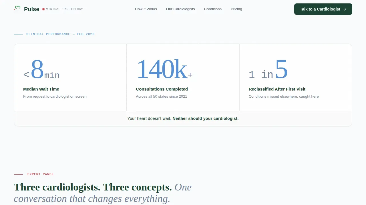 Cardiology Telemedicine Lead Generation Landing Page