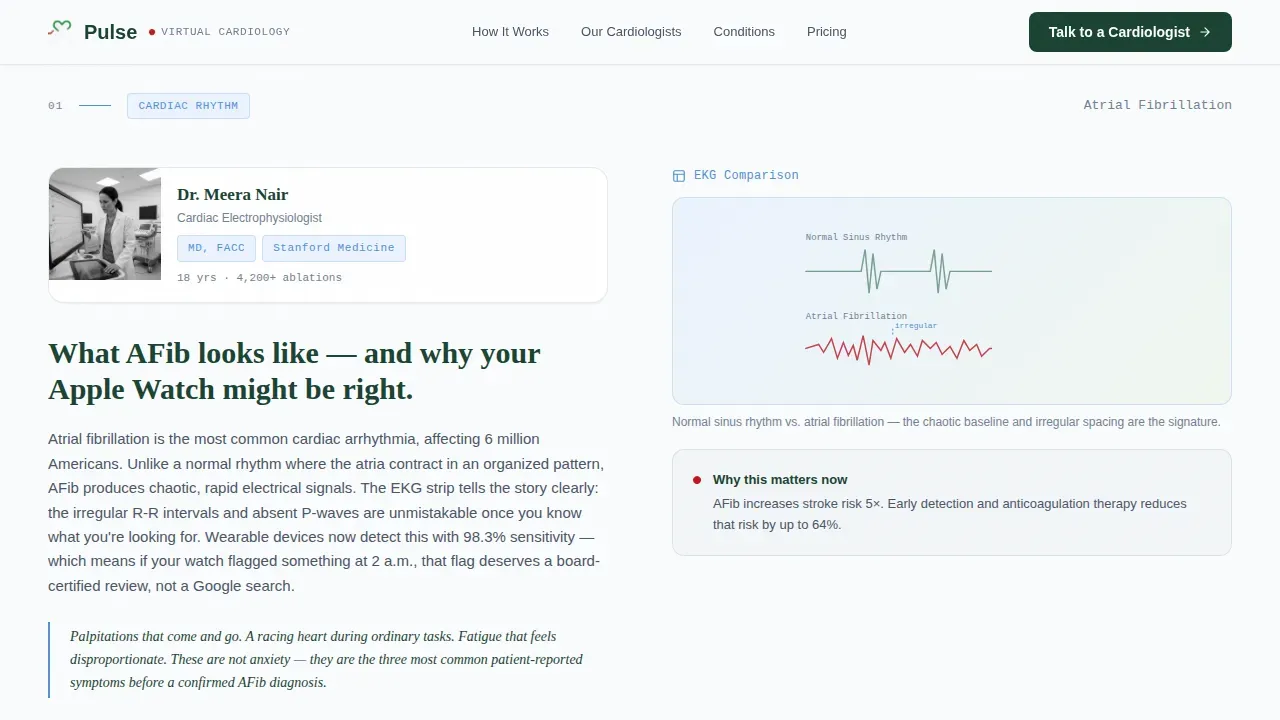 Cardiology Telemedicine Lead Generation Landing Page